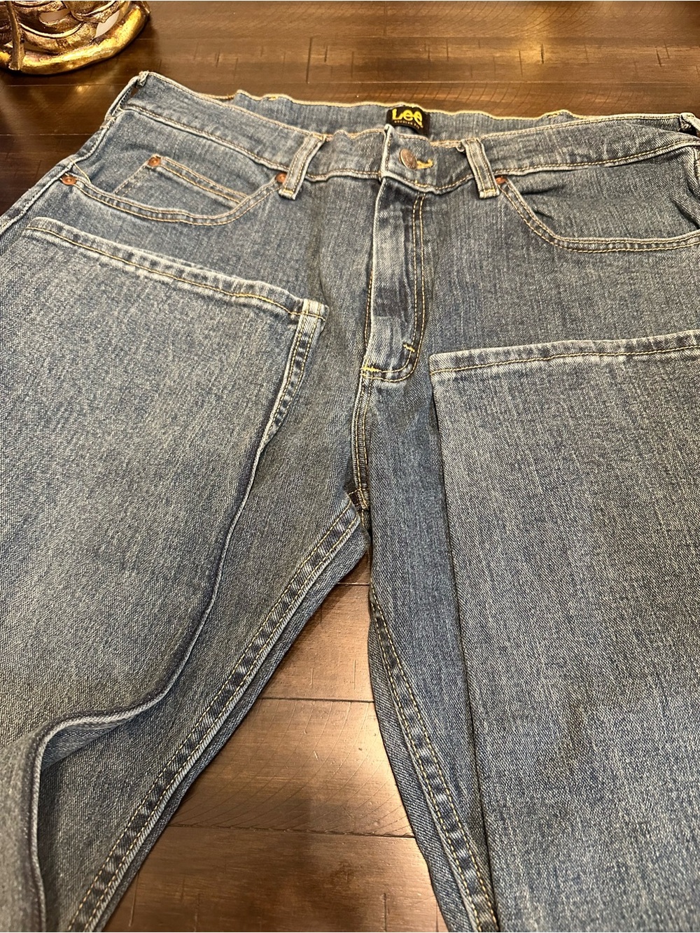 Lee Men's Relaxed Carpenter Denim Pants in Light Blue